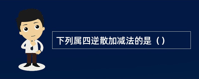 下列属四逆散加减法的是（）