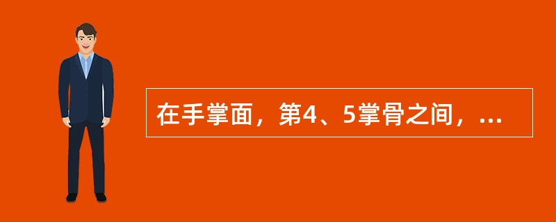 在手掌面，第4、5掌骨之间，握拳时当小指尖处的腧穴是（）