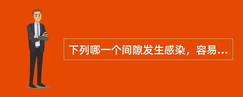 下列哪一个间隙发生感染，容易出现“蹄铁形”脓肿（）