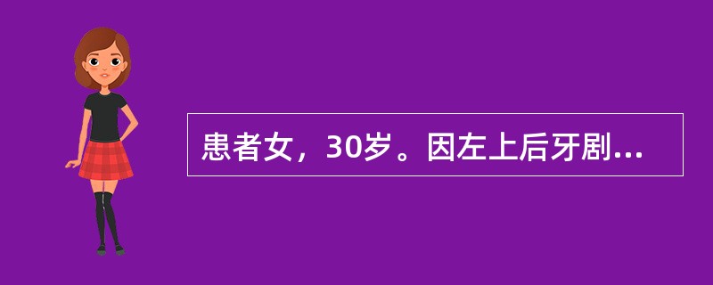 患者女，30岁。因左上后牙剧烈自发痛、夜间痛3天就诊，疼痛放散至同侧头部。诊断：左上6急性牙髓炎。开髓后封“三聚甲醛”，氧化锌暂封窝洞，但封药后疼痛未缓解反而加重。治疗后疼痛无关的是（）