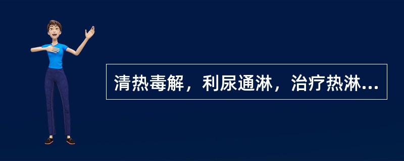 清热毒解，利尿通淋，治疗热淋涩痛宜选（）