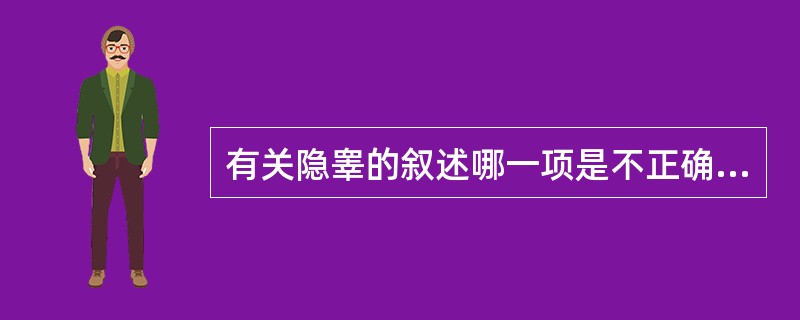 有关隐睾的叙述哪一项是不正确的（）