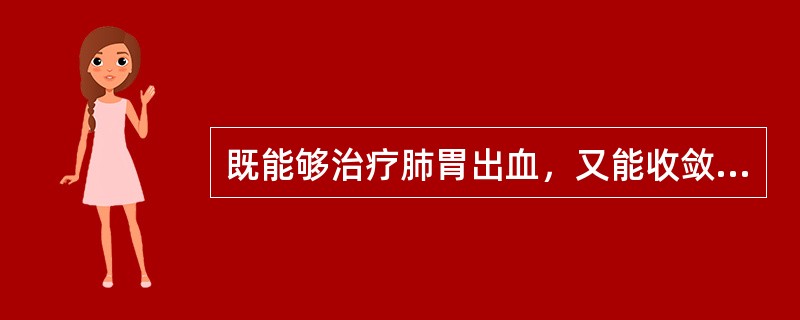 既能够治疗肺胃出血，又能收敛止血，消肿生肌的药物是（）