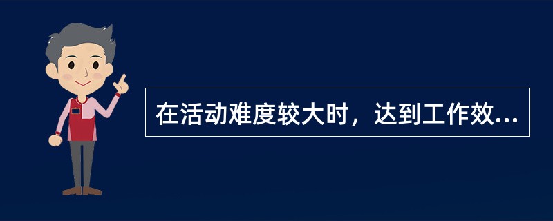 在活动难度较大时，达到工作效率最佳水平，需要的动机强度较（）