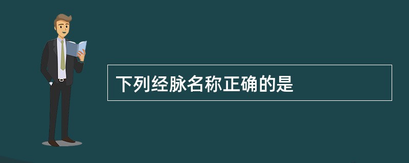 下列经脉名称正确的是