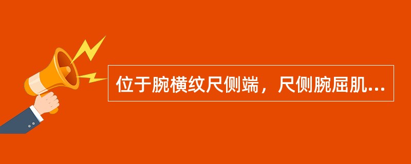 位于腕横纹尺侧端，尺侧腕屈肌腱桡侧凹陷巾中的腧穴是