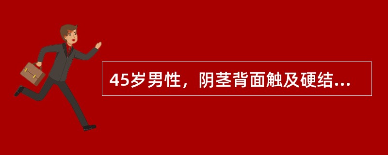 45岁男性，阴茎背面触及硬结，无压痛，大小不一，发展缓慢，阴茎勃起时有疼痛或弯曲变形，应诊断为