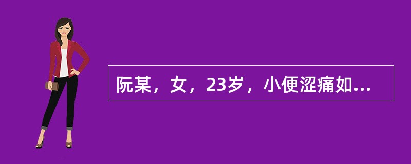 阮某，女，23岁，小便涩痛如刺一天，尿频数而量少，小腹拘急胀痛，大便干，尿中白细胞满视野，苔黄脉滑数。其诊断为（）