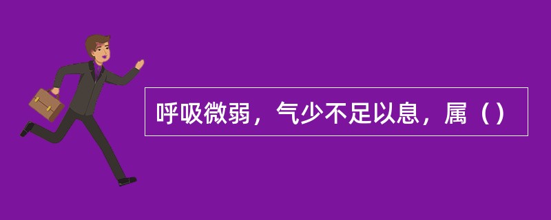 呼吸微弱，气少不足以息，属（）