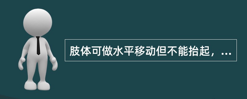 肢体可做水平移动但不能抬起，此时的肌力属于（）