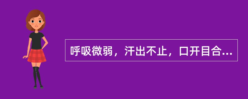 呼吸微弱，汗出不止，口开目合，神识朦胧，全身瘫软，二便失禁，面色苍白，舌淡脉微，属（）