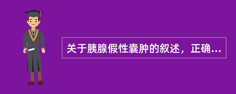 关于胰腺假性囊肿的叙述，正确的是（）