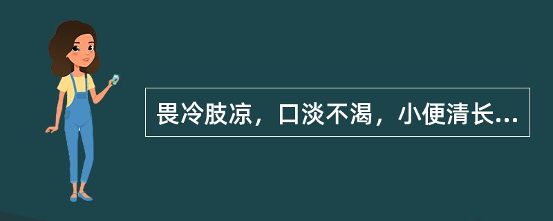 畏冷肢凉，口淡不渴，小便清长，大便稀薄，舌淡胖，苔白滑，脉沉迟无力，证属