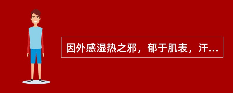 因外感湿热之邪，郁于肌表，汗出不彻而发，见于湿温病的皮肤损伤表现，称为（）