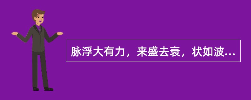 脉浮大有力，来盛去衰，状如波涛汹涌此为（）