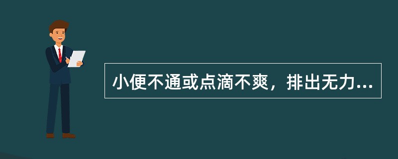 小便不通或点滴不爽，排出无力，面色咣白，神气怯弱，畏寒肢冷，腰膝冷而酸软无力，舌淡胖，苔薄白，脉沉细或弱，宜选方（）