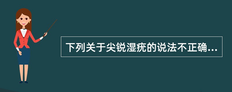 下列关于尖锐湿疣的说法不正确的是（）