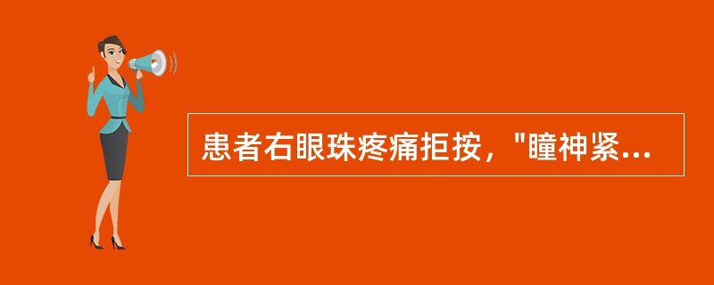 患者右眼珠疼痛拒按，"瞳神紧小"，抱轮红赤，神水混浊，黑睛内壁见细小灰白色物附着，全身见口苦咽干，烦躁易怒，舌红苔黄。根据症状可辨证为：