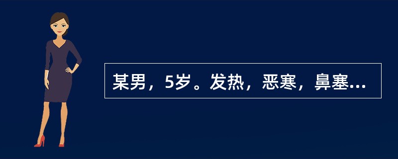 某男，5岁。发热，恶寒，鼻塞，咳嗽，苔薄白，脉浮。<br />若属风寒束肺证，诊断意义最小的症状是