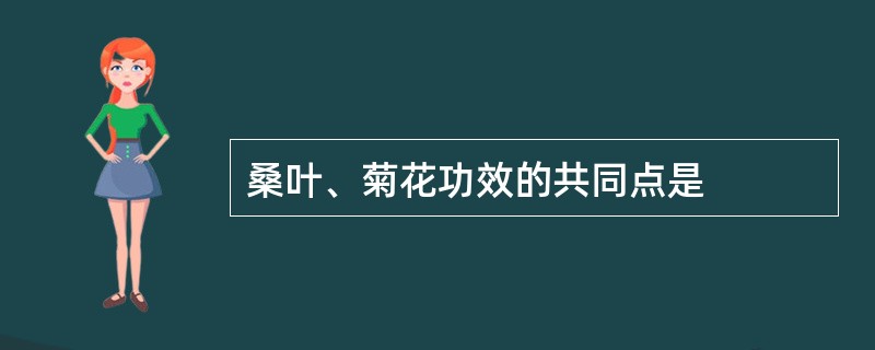 桑叶、菊花功效的共同点是