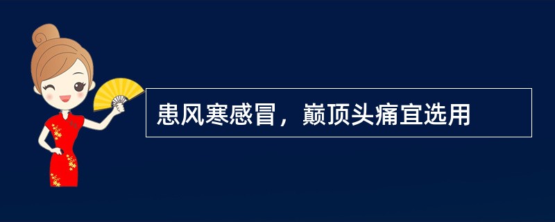 患风寒感冒，巅顶头痛宜选用