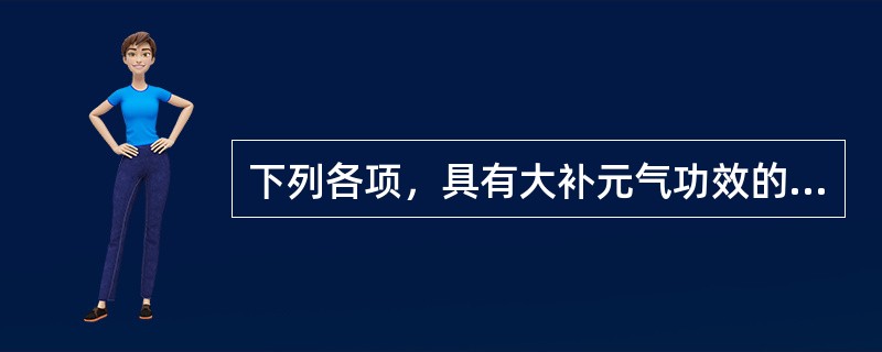 下列各项，具有大补元气功效的药物是（）