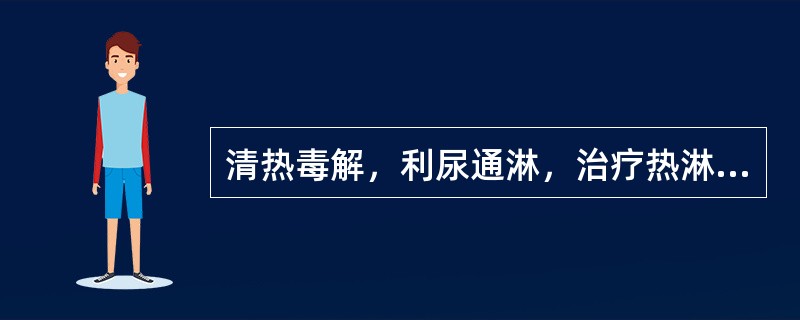 清热毒解，利尿通淋，治疗热淋涩痛宜选（）