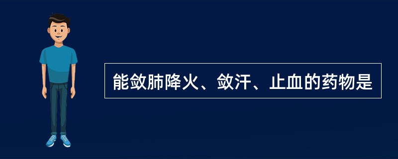 能敛肺降火、敛汗、止血的药物是