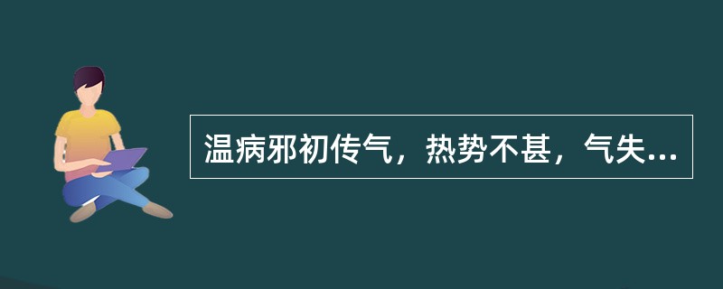 温病邪初传气，热势不甚，气失宣畅之证，可用（）