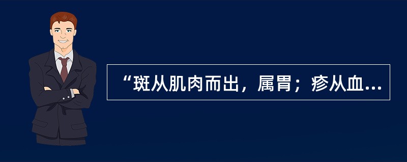 “斑从肌肉而出，属胃；疹从血络而出，属经”。语出（）