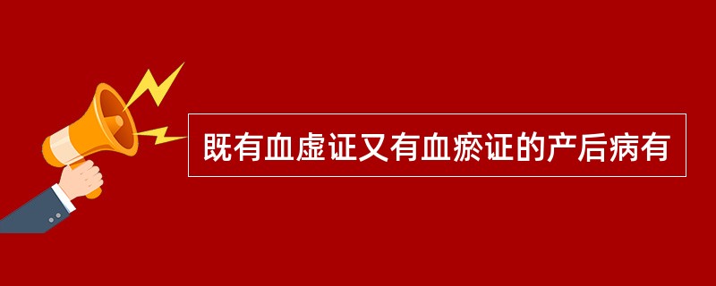 既有血虚证又有血瘀证的产后病有