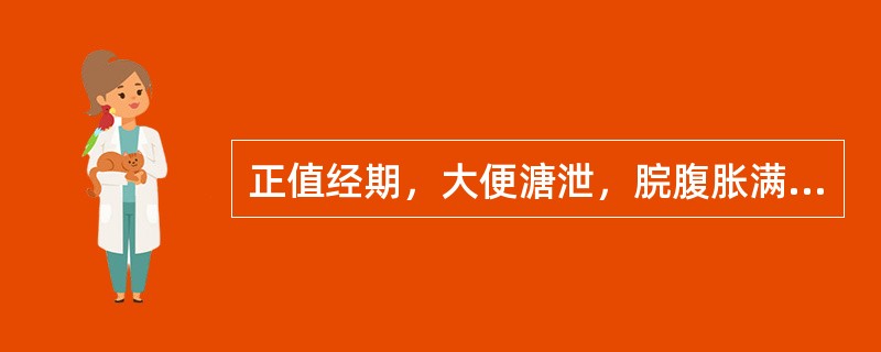 正值经期，大便溏泄，脘腹胀满，神疲肢软，其辨证为：