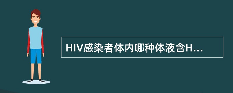 HIV感染者体内哪种体液含HIV的浓度最高？（　　）