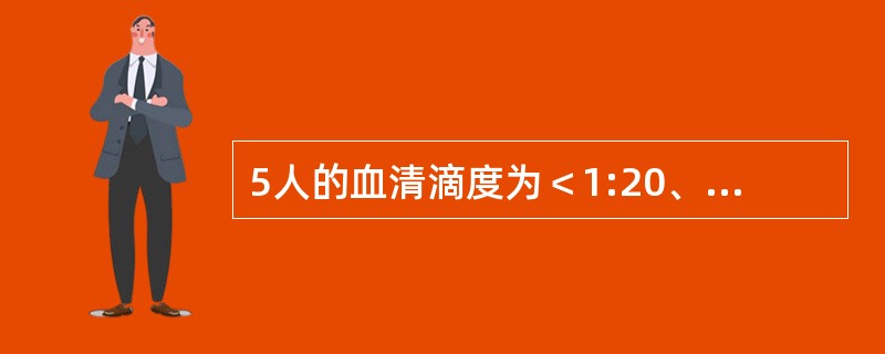 5人的血清滴度为＜1:20、1:40、1:80、1:160、1:320描述平均滴度，用哪种指标较好？（　　）