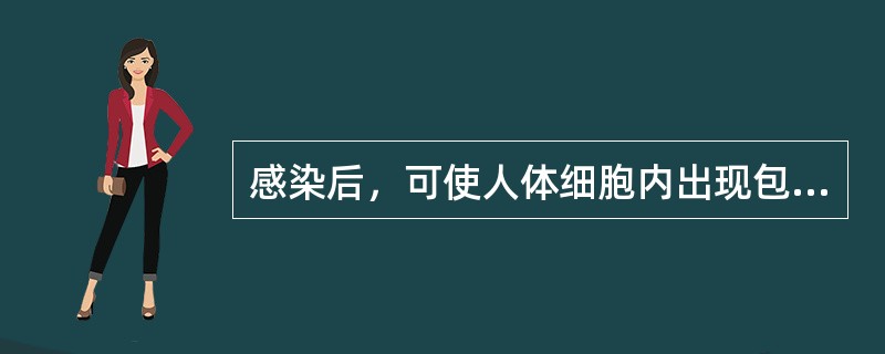 感染后，可使人体细胞内出现包涵体的病毒是（　　）。