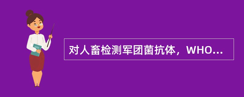 对人畜检测军团菌抗体，WHO推荐的经典的方法为
