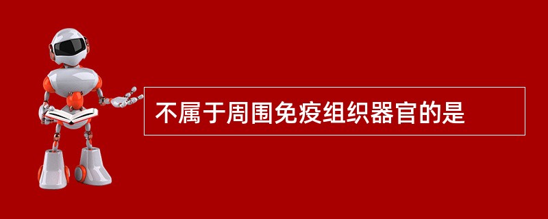 不属于周围免疫组织器官的是