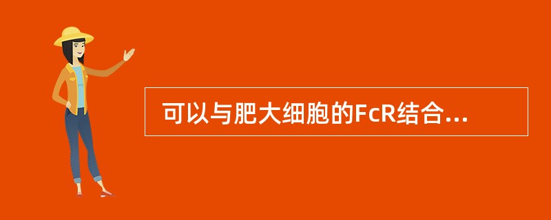  可以与肥大细胞的FcR结合，诱导Ⅰ型超敏反应的抗体是