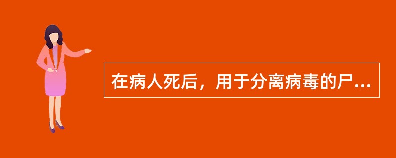 在病人死后，用于分离病毒的尸体标本的采集时限是()。