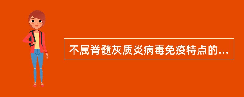 不属脊髓灰质炎病毒免疫特点的是（　　）。