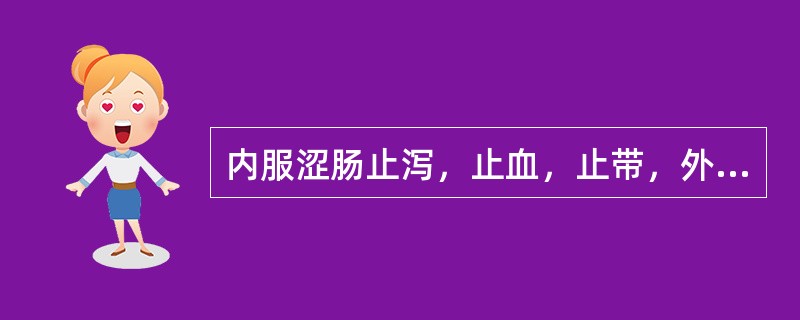 内服涩肠止泻，止血，止带，外用收湿敛疮生肌的药是