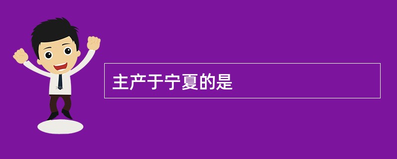 主产于宁夏的是