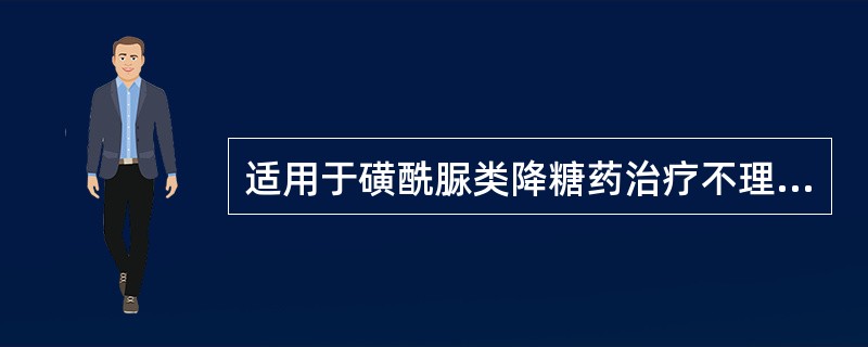 适用于磺酰脲类降糖药治疗不理想的2型糖尿病患者的药物是