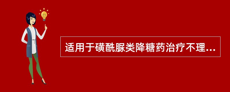 适用于磺酰脲类降糖药治疗不理想的2型糖尿病患者，12岁以下儿童禁用的药物是