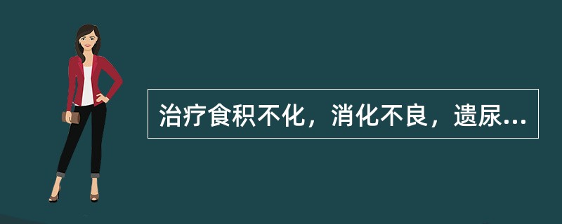 治疗食积不化，消化不良，遗尿，遗精宜选用