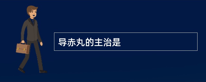 导赤丸的主治是