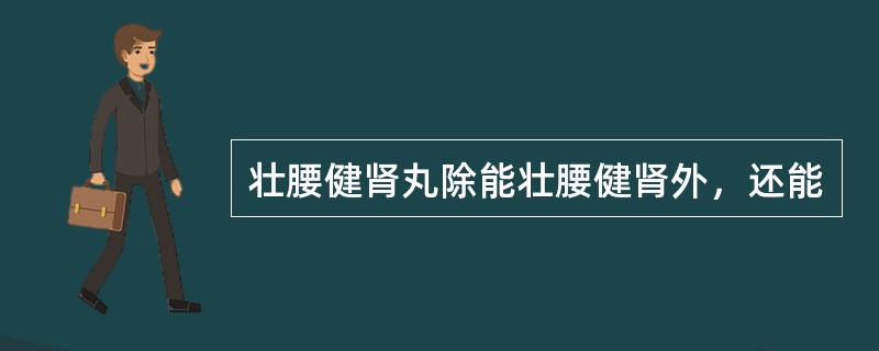 壮腰健肾丸除能壮腰健肾外，还能