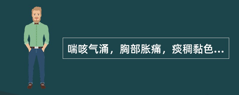 喘咳气涌，胸部胀痛，痰稠黏色黄，伴有口渴喜冷饮.面红尿赤，应辨为