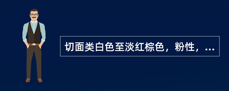 切面类白色至淡红棕色，粉性，可见点状维管束及多数小亮点的饮片是（　）。