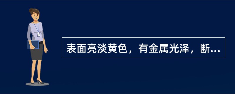 表面亮淡黄色，有金属光泽，断面黄白色，有金属光泽的饮片是